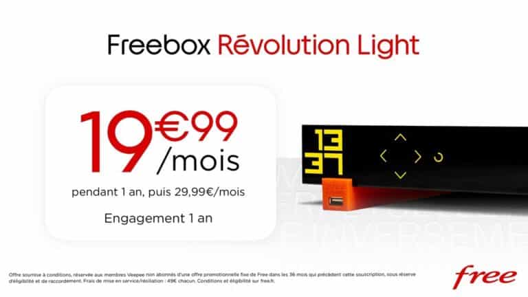 Free : tarif de la vente privée Freebox Révolution Light (juin / juillet 2024)